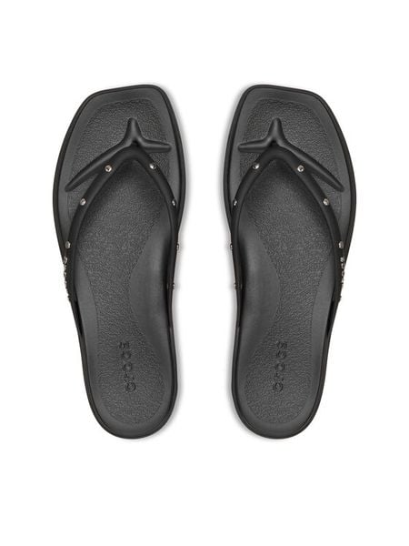 Crocs Japonki Miami Studded Flip 211471 Czarny. Czarne japonki Crocs, bez wzorów, z tworzywa sztucznego. Za 152.99 zł.