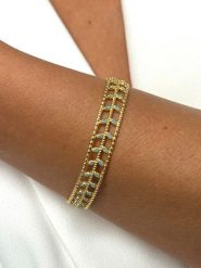 DI GIORGIO Pozłacana bransoletka z turkusami rozmiar: onesize. Niebieskie bransoletki DI GIORGIO, z turkusem, pozłacane. Za 339.99 zł.