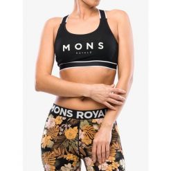 Biustonosz sportowy Mons Royale Stella X-Back Bra. Czarne biustonosze sportowe Mons Royale, bez wzorów, na fitness i siłownię. Za 156.99 zł.