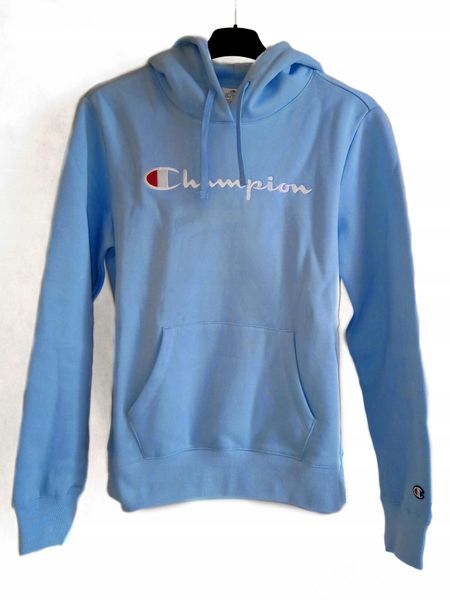 Bluza na co dzień damska CHAMPION z kapturem. Niebieskie bluzy Champion, xl, bez wzorów, z bawełny, z kapturem. Za 259.00 zł.