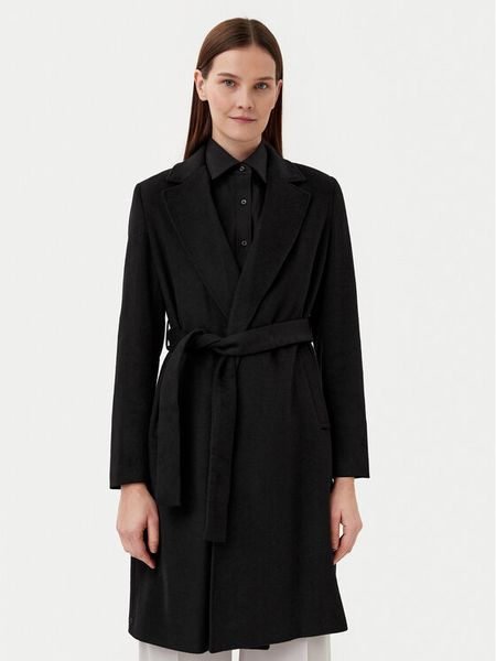 Motivi Płaszcz wełniany 0044Q000531N Czarny Regular Fit. Czarne płaszcze Motivi, na zimę, bez wzorów, z wełny, bez kaptura. Za 869.99 zł.