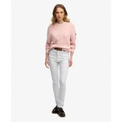 Sweter damski z dekoltem w serek Superdry Slouchy. Czerwone swetry Superdry, xs, z aplikacjami, bez ramiączek. Za 275.50 zł.