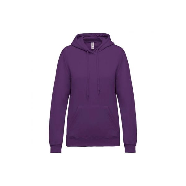 Bluza damska z kapturem Kariban. Fioletowe bluzy KARIBAN, xl, bez wzorów, z bawełny, z kapturem. Za 137.50 zł.