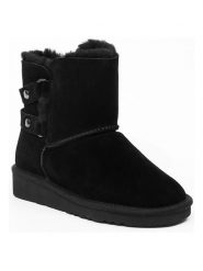 Gooce Skórzane botki zimowe "Shirley" w kolorze czarnym rozmiar: 40. Czarne botki Gooce, bez wzorów, ze skóry, bez obcasa, bez zapięcia. Za 173.99 zł.