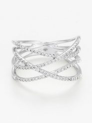 ATELIER DU DIAMANT Złoty pierścionek "Entrelacs Lumineux" z diamentami rozmiar: 56. Szare pierścionki ATELIER DU DIAMANT, z diamentem, złote. Za 2,870.99 zł.