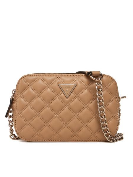 Guess Torebka HWQG96 73140 Beżowy. Brązowe kopertówki Guess, z aplikacjami, ze skóry, wizytowe, bez dodatków. Za 289.99 zł.