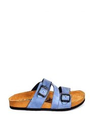 Moosefield Skórzane klapki w kolorze niebieskim rozmiar: 39. Niebieskie klapki Moosefield, bez wzorów, ze skóry, klasyczne, z otwartym noskiem, bez obcasa, bez zapięcia. Za 100.52 zł.