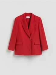 Marynarka z wiskozą - czerwony. Czerwone marynarki i żakiety Reserved, l, bez wzorów, z tkaniny, bez ramiączek. Za 249.99 zł.