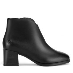 Botki Remonte. Czarne botki Remonte, bez wzorów, bez obcasa, na słupku, bez zapięcia. Za 343.00 zł.