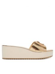 Aldo Klapki Menhaden 14190473 Złoty. Żółte klapki Aldo, bez wzorów, ze skóry, bez obcasa, bez zapięcia. Za 249.99 zł.