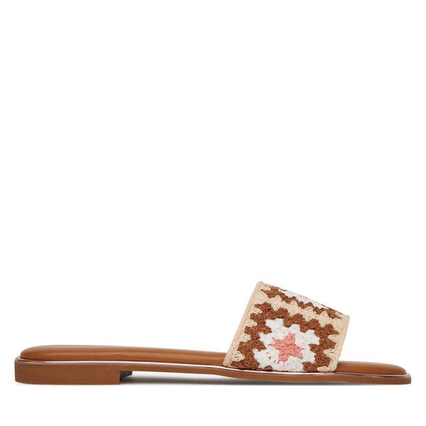 Klapki DeeZee. Brązowe klapki DeeZee, bez wzorów, bez obcasa, bez zapięcia. Za 99.99 zł.