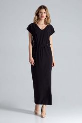 Czarna Sukienka Maxi z Dekoltem V. Czarne sukienki Figl, l, bez wzorów, z elastanu, wizytowe, bez kołnierzyka, bez ramiączek, maxi. Za 289.00 zł.
