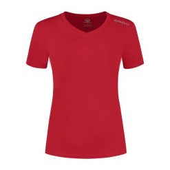 Funkcjonalna koszulka damska Rogelli PROMOTION LADY. Czerwone t-shirty sportowe Rogelli, l, bez wzorów, bez ramiączek, do biegania. W wyprzedaży za 40.00 zł.