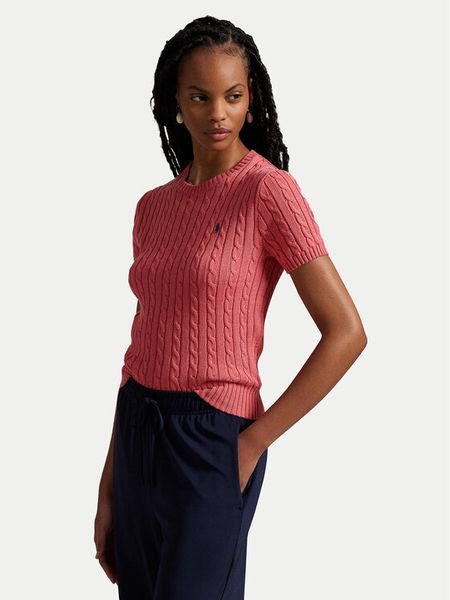 Polo Ralph Lauren Sweter 211965761002 Różowy Slim Fit. Czerwone swetry Polo Ralph Lauren, xxl, bez wzorów, z bawełny, bez ramiączek. Za 389.99 zł.