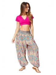 Aller Simplement Spodnie w kolorze turkusowo-różowym rozmiar: 34-40. Różowe spodnie materiałowe Aller Simplement, bez wzorów, z materiału. Za 56.99 zł.