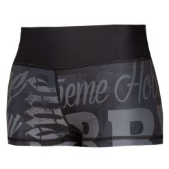 Spodenki sportowe damskie do jogi fitnessu EXTREME HOBBY LETTERS. Czarne szorty sportowe EXTREME HOBBY, bez wzorów, z dzianiny, do biegania. Za 149.00 zł.