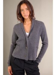 Perfect Cashmere Kaszmirowy kardigan "Mila" w kolorze antracytowym rozmiar: S. Czarne swetry Perfect Cashmere, s, bez wzorów, z kaszmiru, bez ramiączek. Za 729.95 zł.