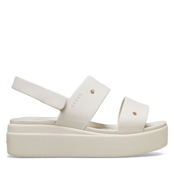 Sandały Crocs. Brązowe sandały Crocs, bez wzorów, bez obcasa, na płaskiej podeszwie, bez zapięcia. Za 259.99 zł.