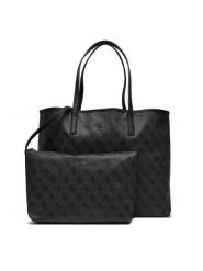 Guess Torebka Eliette Logo HWSG93 18290 Czarny. Czarne shopper bag Guess, z aplikacjami, ze skóry, bez dodatków. Za 569.99 zł.