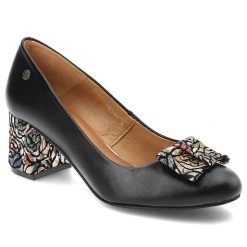Czarne Czółenka Maciejka Eleganckie Obuwie Damskie. Czarne czółenka Maciejka, bez wzorów, ze skóry, eleganckie, bez obcasa, na obcasie, bez zapięcia. Za 329.00 zł.