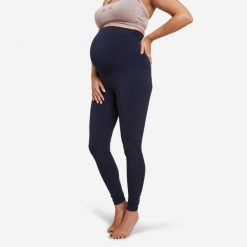 Legginsy Do Jogi Ciążowe Granatowe. Niebieskie legginsy KIMJALY, bez wzorów, z dzianiny, sportowe. W wyprzedaży za 59.99 zł.