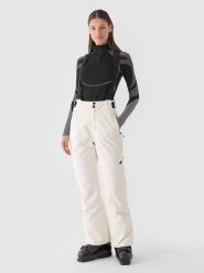 4F Spodnie narciarskie w kolorze kremowym rozmiar: M. Brązowe spodnie dresowe 4f, bez wzorów. Za 426.40 zł.
