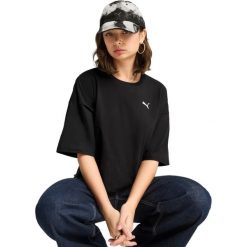 Koszulka Puma Wardrobe Ess Oversized Short Tee Bl, Kobiety. Czarne t-shirty sportowe Puma, xs, bez wzorów, z bawełny, bez ramiączek. Za 190.00 zł.