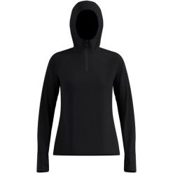 Bluza z kapturem Odlo Mid layer hoody X-ALP. Czarne bluzy z kapturem ODLO, l, bez wzorów, z materiału, z kapturem, do biegania. Za 499.99 zł.