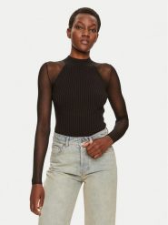 Hugo Sweter Stassi 50518325 Czarny Slim Fit. Czarne swetry Hugo, l, bez wzorów, z wiskozy, bez ramiączek. Za 369.99 zł.