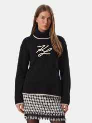 KARL LAGERFELD Golf B4W18033 Czarny Regular Fit. Czarne swetry KARL LAGERFELD, s, bez wzorów, z syntetyku, bez ramiączek. Za 1,299.00 zł.