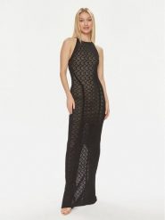 Guess Sukienka wieczorowa Belle W4GK80 Z36O0 Czarny Slim Fit. Czarne sukienki Guess, m, z aplikacjami, z syntetyku, wizytowe, bez kołnierzyka, bez ramiączek. Za 389.99 zł.