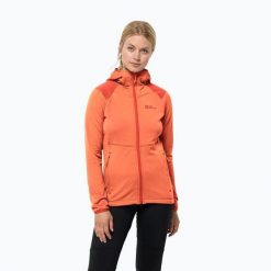 Bluza trekkingowa damska Jack Wolfskin Kolbenberg Hooded FZ. Brązowe bluzy z kapturem Jack Wolfskin, xs, bez wzorów, z elastanu, bez kaptura. Za 269.99 zł.