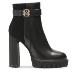 Botki Kazar. Czarne botki Kazar, bez wzorów, bez obcasa, na słupku, bez zapięcia. Za 559.00 zł.