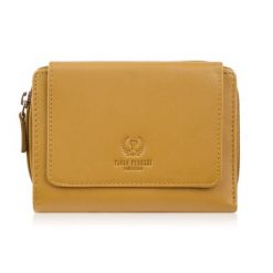 Portfel damski skórzany żółty duży w orientacji poziomej z RFID Paolo Peruzzi SL-07-MNG. Żółte portfele PAOLO PERUZZI, bez wzorów, ze skóry. Za 89.00 zł.
