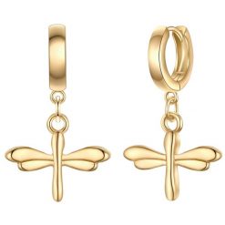 Yokoamii Kolczyki kola z motywem wazki z pozlacanej metalowej stopu 1 ct Damski. Żółte kolczyki Yokoamii, metalowe. Za 149.99 zł.