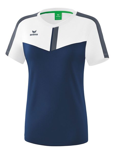 Erima Koszulka sportowa "Squad" w kolorze biało-granatowym rozmiar: 38. Białe t-shirty sportowe Erima, bez wzorów, z materiału, bez ramiączek, outdoorowe. Za 52.79 zł.