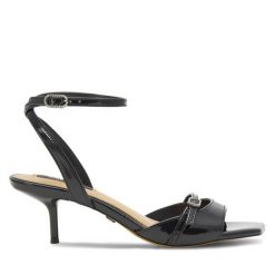 Sandały Nine West. Czarne sandały Nine West, bez wzorów, bez obcasa, na szpilce, bez zapięcia. Za 229.99 zł.