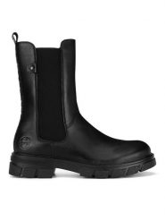 Rieker Botki Z9180-01 Czarny. Czarne botki Rieker, bez wzorów, bez obcasa, na płaskiej podeszwie, bez zapięcia. Za 359.00 zł.