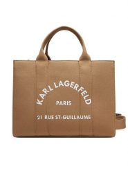 KARL LAGERFELD Torebka A1W50010 Brązowy. Brązowe torebki klasyczne KARL LAGERFELD, bez wzorów, z materiału, bez dodatków. Za 359.99 zł.
