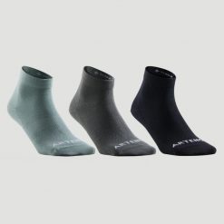 Skarpety sportowe Artengo RS160 Mid 3 pary. Czarne skarpetki ARTENGO, bez wzorów, z bawełny. Za 34.99 zł.