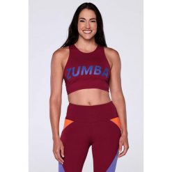 Top fitness damski Zumba Wear Core Crop z siateczką. Czarne topy ZUMBA WEAR, l, bez wzorów, z poliamidu, sportowe, bez kołnierzyka, bez ramiączek. Za 189.00 zł.