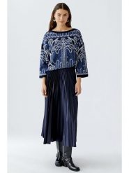 Oui Sweter w kolorze granatowym rozmiar: 38. Niebieskie swetry Oui, bez wzorów, ze splotem, bez ramiączek. Za 227.85 zł.