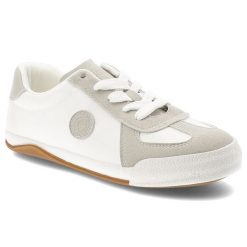 Trampki damskie Big Star, skóra naturalna zamszowe wstawki sznurowany fason klasyczna gumowa podeszwa okrągły nosek, białe, TT274145. Białe trampki BIG STAR, bez wzorów, z gumy, klasyczne, bez zapięcia. Za 139.00 zł.