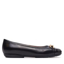 Baleriny Geox. Czarne baleriny Geox, bez wzorów, bez obcasa, bez zapięcia. Za 359.99 zł.