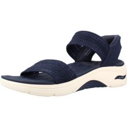 Sandały SKECHERS 140844S Niebieski. Niebieskie sandały Skechers, bez wzorów, z tkaniny, bez obcasa, bez zapięcia. Za 278.99 zł.