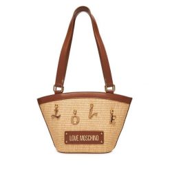 Torebka LOVE MOSCHINO. Brązowe torebki klasyczne Love Moschino, bez wzorów, klasyczne, bez dodatków. Za 469.99 zł.