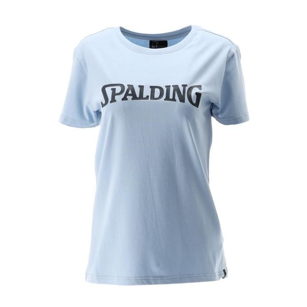 Koszulka damska Spalding Logo. Niebieskie t-shirty sportowe spalding, s, bez wzorów, z bawełny, bez ramiączek, do koszykówki. Za 183.50 zł.