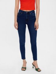 Vero Moda Dżinsy - Skinny fit - w kolorze granatowym rozmiar: XS/L32. Niebieskie jeansy Vero Moda, l, z aplikacjami, ze skóry, klasyczne. Za 48.73 zł.