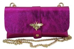 Listonoszka metalizowana BARBERINI'S fuksja 958/1-14. Czerwone shopper bag Barberinis, bez wzorów, ze skóry, eleganckie, bez dodatków. Za 119.99 zł.