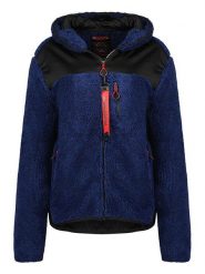Geographical Norway Kurtka polarowa "Telodia" w kolorze granatowym rozmiar: L. Niebieskie kurtki Geographical Norway, l, bez wzorów, z materiału, bez kaptura. Za 142.53 zł.